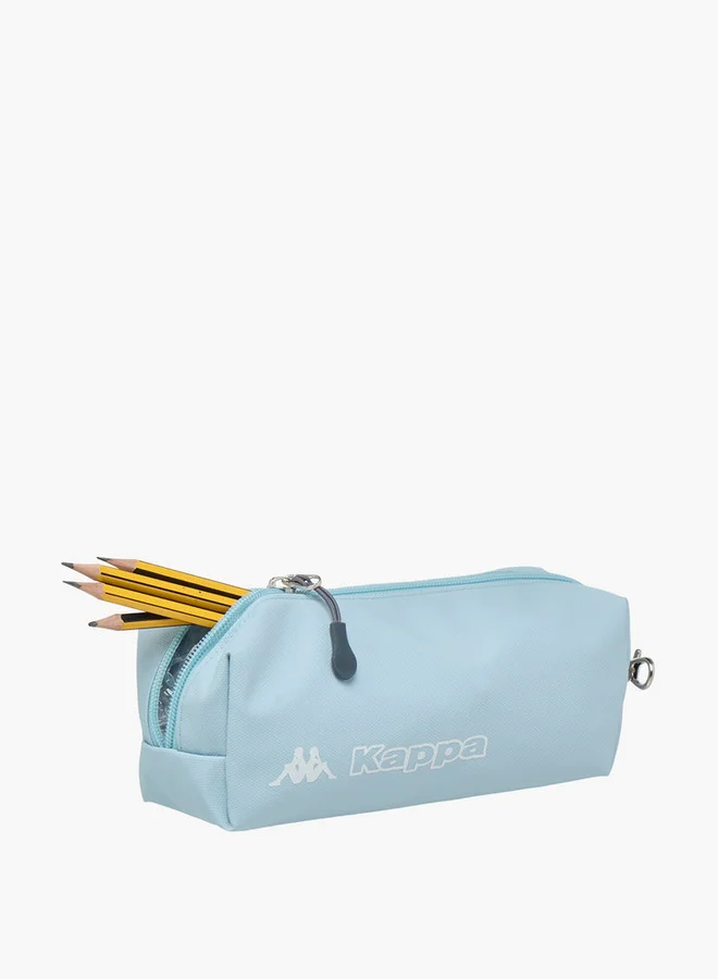 Kappa Logo Print School Backpack with Pencil Pouch - 46x38x15 cm