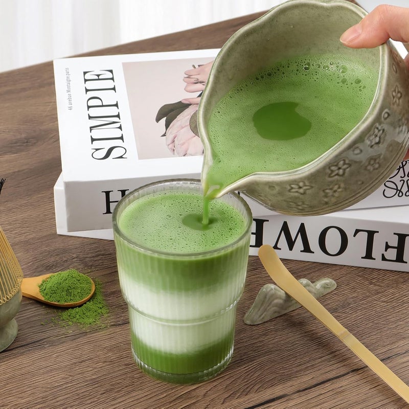 TOPSKY 8pcs Matcha tea set Japanese, Matcha Whisk Set, Matcha Bowl and Bamboo Whisk set, Tea Ceremony Set for Matcha Making, Gift for Matcha Lovers (Green) - Image 3