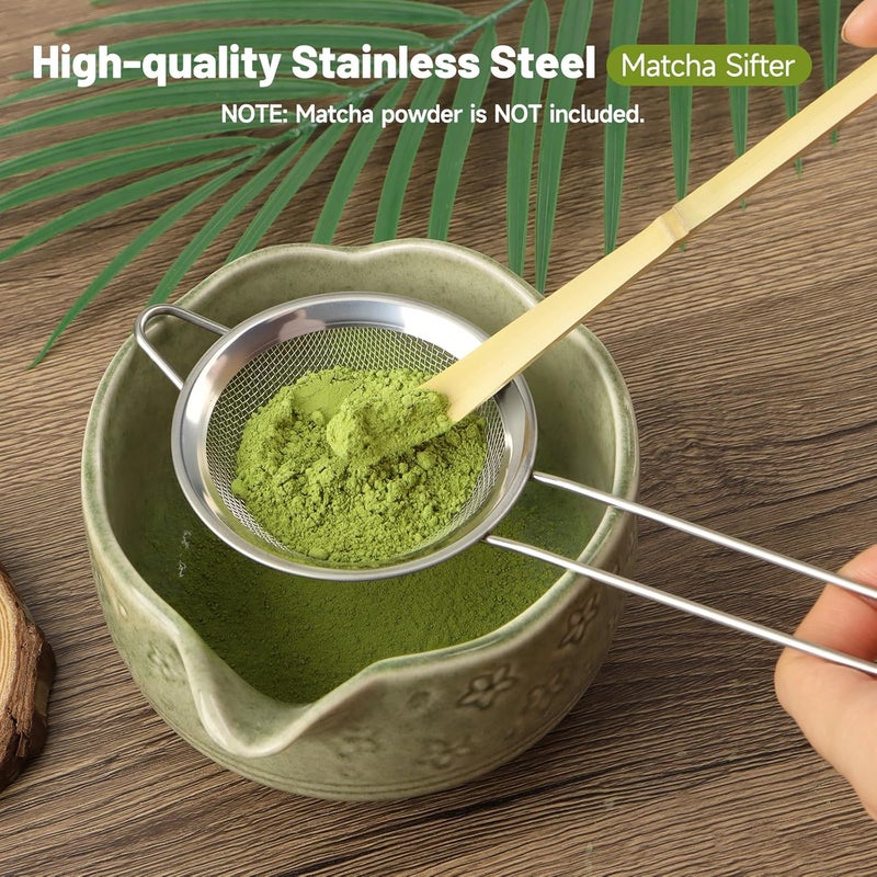 TOPSKY 8pcs Matcha tea set Japanese, Matcha Whisk Set, Matcha Bowl and Bamboo Whisk set, Tea Ceremony Set for Matcha Making, Gift for Matcha Lovers (Green) - Image 4