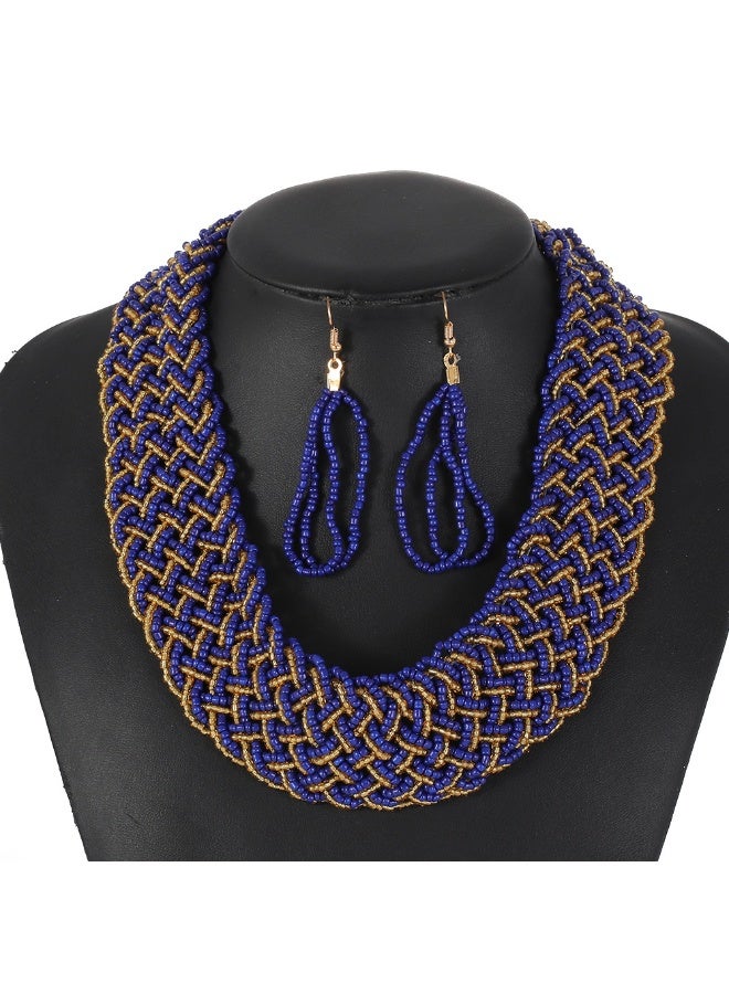 NIBEMINENT Handcrafted Pearl Millet Bead Necklace Set