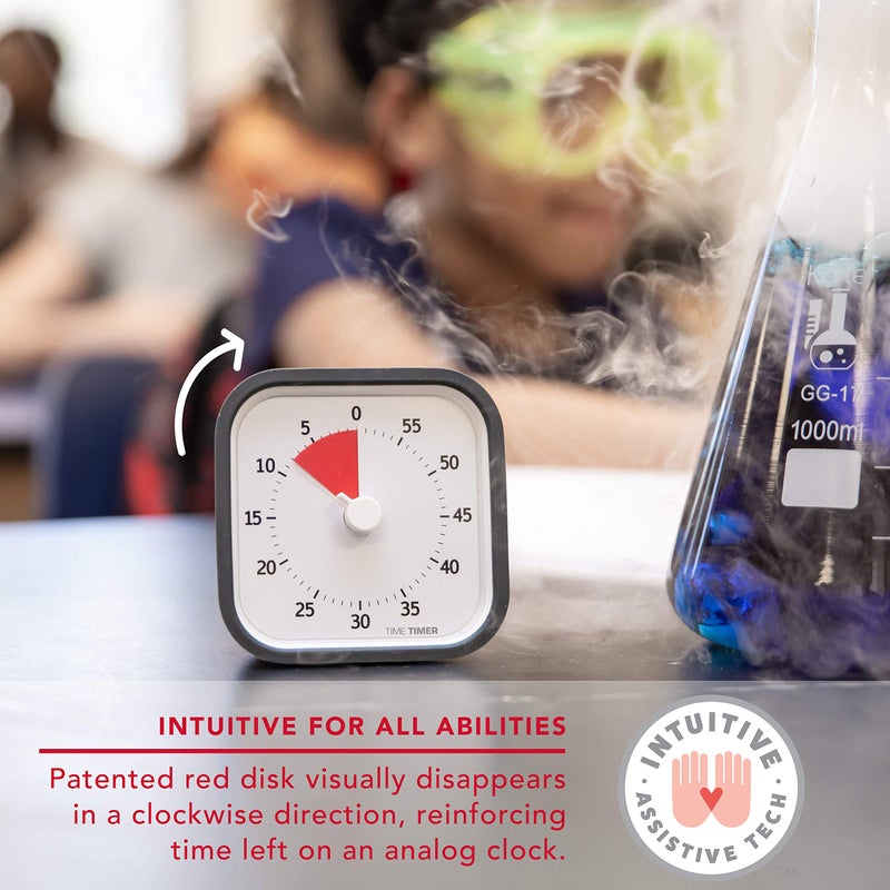 TIME TIMER MOD (Charcoal), A Visual Countdown 60 Minute Timer for Classrooms, Meetings, Kids and Adults Office and Homeschooling Tool with Silent Operation and Interchangeable Silicone Cover - Image 4