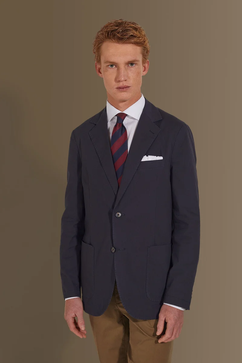 Doppelganger Blue Single breasted jacket patch pocket - DK Blue for Men | Best Price UAE
