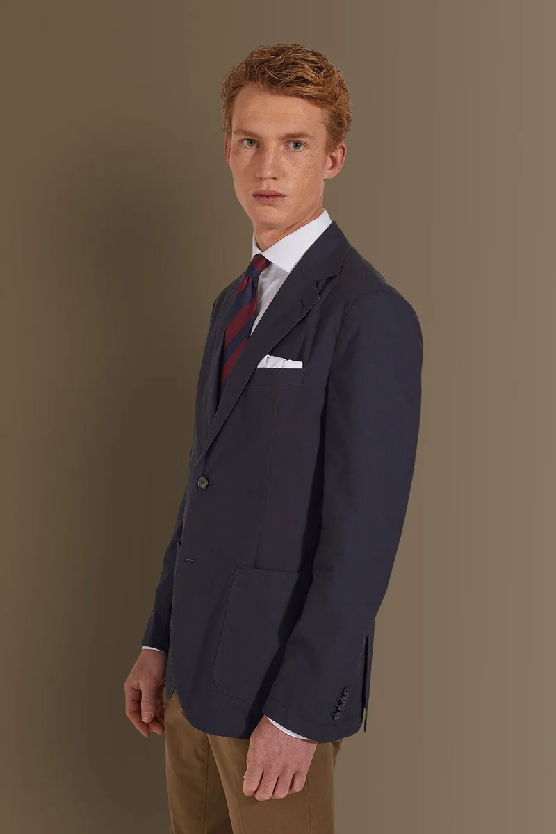 Doppelganger Blue Single breasted jacket patch pocket - DK Blue for Men | Best Price UAE