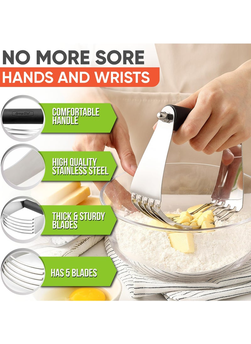 Dominy Dough Blender ,Top Professional Pastry Cutter ,Stainless Steel Pastry Blender Pastry Cutter, Dough Blender, Stainless Steel Blades High Quality Dough Blender Made of Top Quality Stainless Steel for Home Professional Use  - Image 3