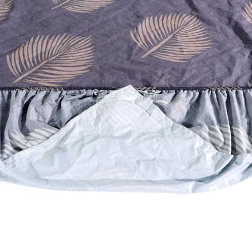 RD TREND Waterproof Elastic Fitted Bedsheet, Queen Size 78x60x8 Inch, with 2 Waterproof Pillow Covers 18x28 Inch, Washable, Wrinkle Resistant Grey Tree - Image 2