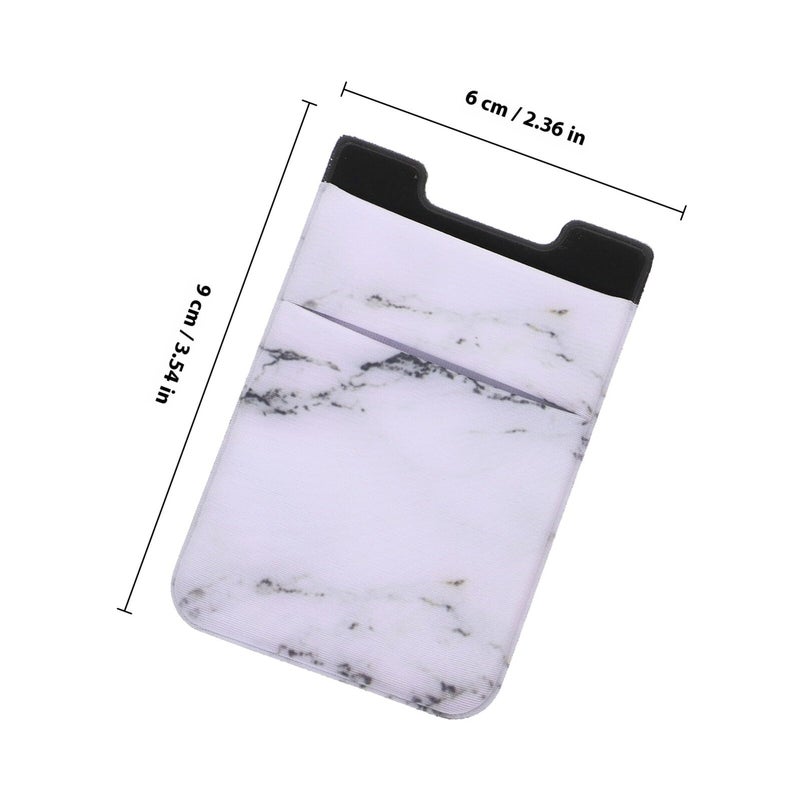 Adhesive Marble Phone Wallet Card Holder Sticker 2pcs 58x88mm Credit Card Storage Case - Image 3