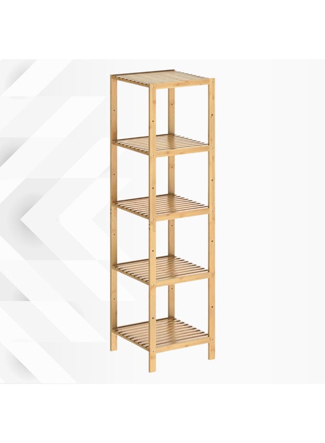 PixelsFurniture 100% Bamboo Shelf from Pixels Furniture, featuring 5 storage tiers, a multifunctional storage rack - Image 1
