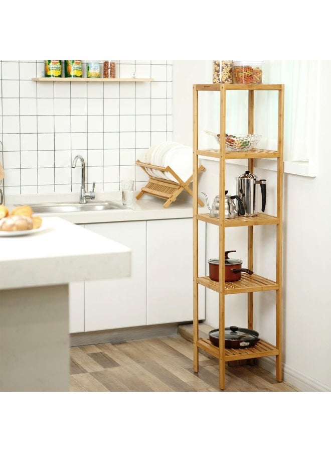 PixelsFurniture 100% Bamboo Shelf from Pixels Furniture, featuring 5 storage tiers, a multifunctional storage rack - Image 5