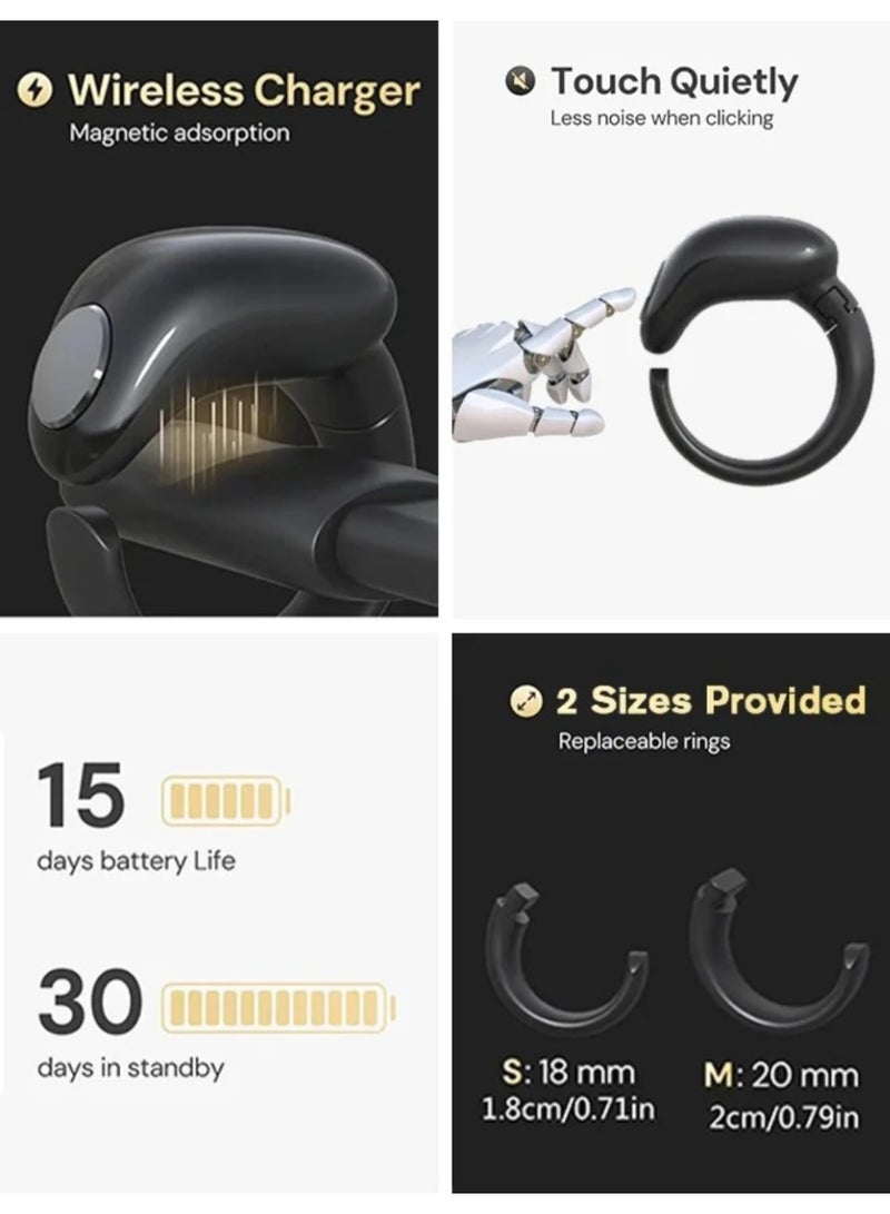 Tasbih Zikr Smart Ring, Adjustable Counter,  APP Support Digital Counter Prayer Reminder Ring, Waterproof Counter Zikr Ring, For Muslims (Black) - Image 2