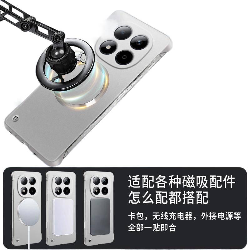 BB غطاء MagSafe بPC لـ Redmi Note 15 مع مغناطيس قوي وملمس غير لامع مع رفيع جدًا مع نصف غطاء باللون معدني مغناطيسي باللون الأحمر - Image 3