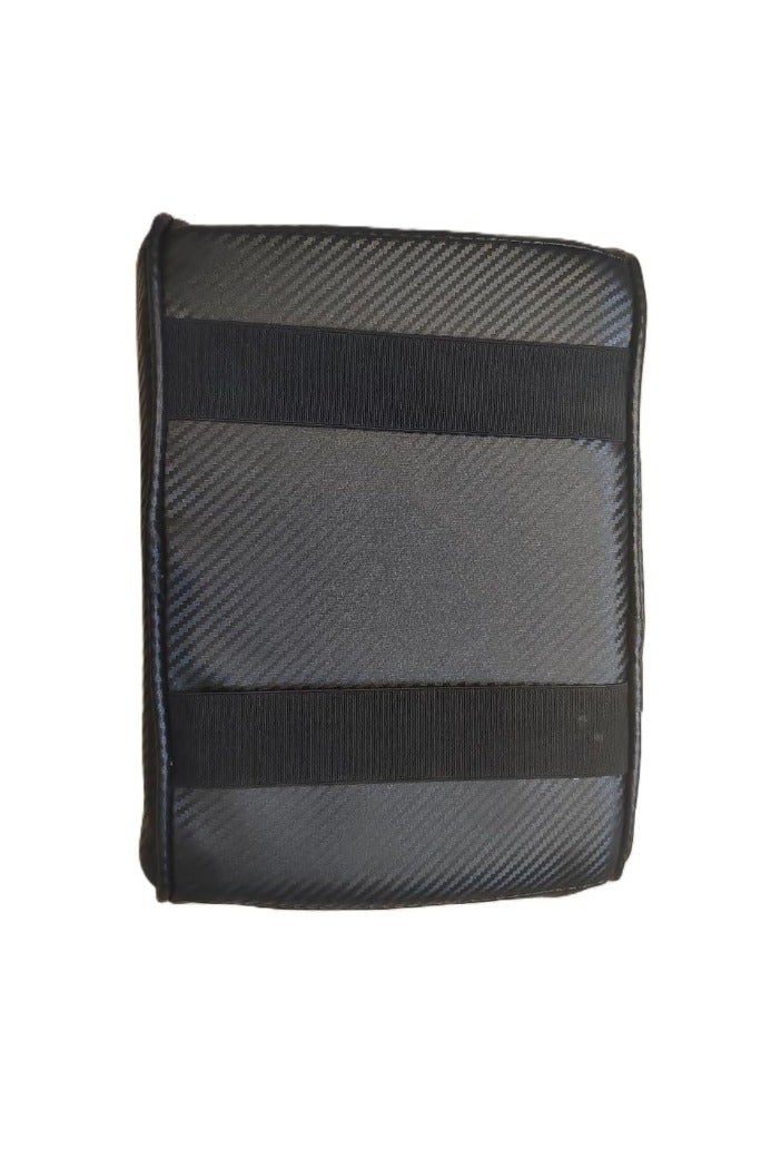 Luxury Quilted Leather Car Armrest Cushion – PU Leather Center Console Pad with Memory Foam, Non-Slip Design, and Universal Fit for Cars, SUVs, and Trucks (Black Carbon Fiber Armset) - Image 3