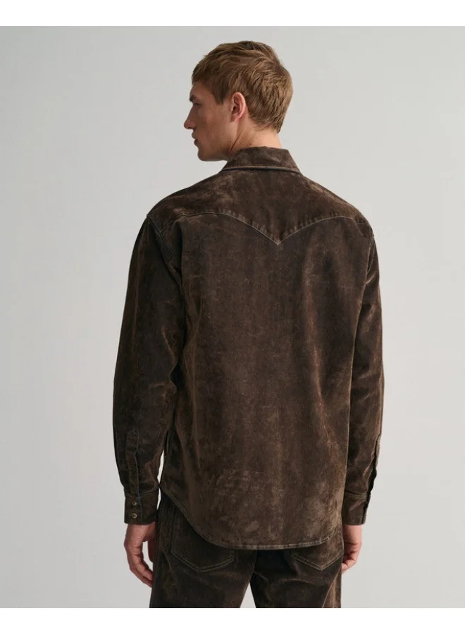 غانت Gant Oversized Flocked Velvet Rodeo Shirt