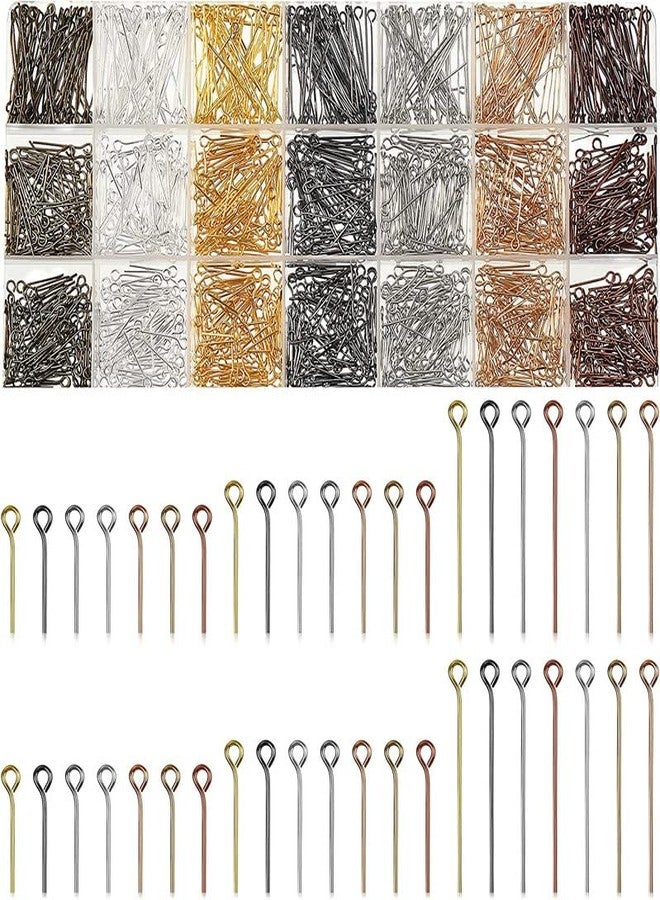 DIY Crafts 1000 Pcs, 1" inch Dull Silver, Flat-Head Brass Dressmaker Eyepins | Jewellery Making Kit for Crafting Earrings Bracelets Open Eyepins Headpins for Jewelr(1000 Pcs, 1" inch Dull Silver) - Image 3