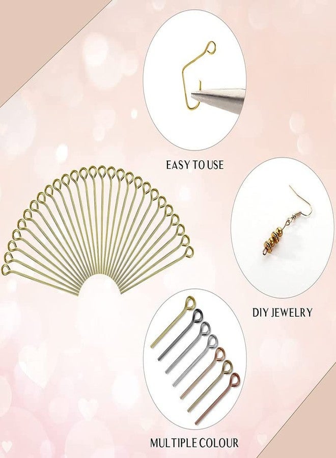 DIY Crafts 1000 Pcs, 1" inch Dull Silver, Flat-Head Brass Dressmaker Eyepins | Jewellery Making Kit for Crafting Earrings Bracelets Open Eyepins Headpins for Jewelr(1000 Pcs, 1" inch Dull Silver) - Image 5