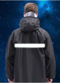 KCDMBUE Men's Waterproof Long Raincoat with Hood, High Neck Trench Rain Jacket, Lightweight Rain Poncho for Hiking & Outdoor Activities  - Image 5