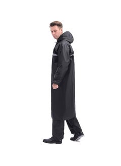 KCDMBUE Men's Waterproof Long Raincoat with Hood, High Neck Trench Rain Jacket, Lightweight Rain Poncho for Hiking & Outdoor Activities  - Image 3