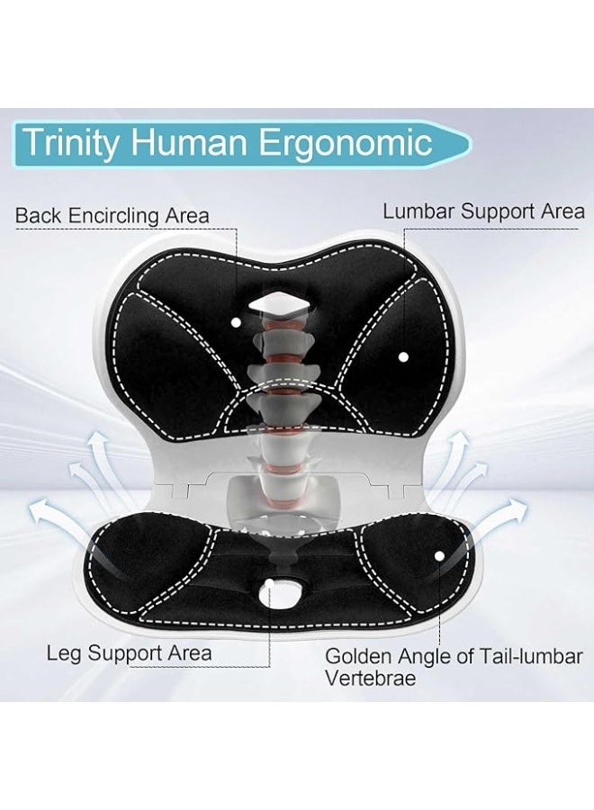 DUNISO وسادة دعم المقعد والظهر، وسادة ظهر من فوم الذاكرة الطبية، تخفف من عرق النسا، وآلام أسفل الظهر والعصعص، قابلة للتعديل، مريحة، قابلة للغسل، وسادة متعددة الاستخدامات للسيارة والمكتب - Image 2