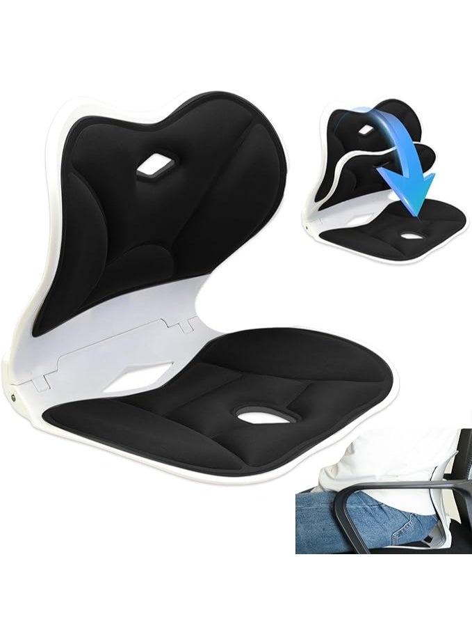DUNISO وسادة دعم المقعد والظهر، وسادة ظهر من فوم الذاكرة الطبية، تخفف من عرق النسا، وآلام أسفل الظهر والعصعص، قابلة للتعديل، مريحة، قابلة للغسل، وسادة متعددة الاستخدامات للسيارة والمكتب - Image 1