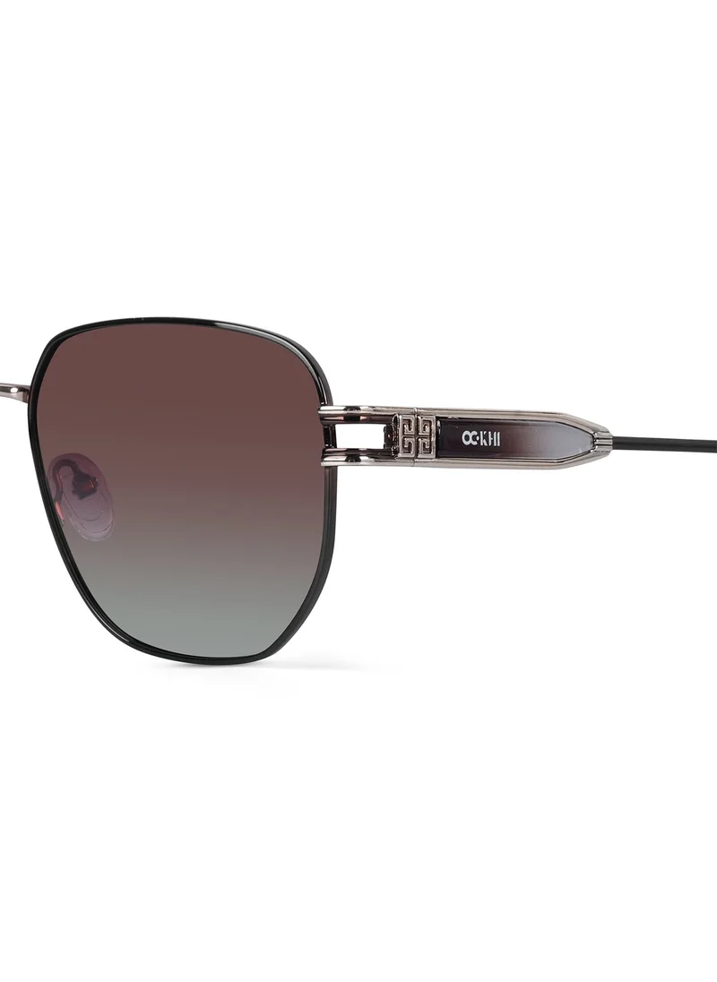 Woggles Ockhi Crown Brown Gradient Polarized Hexagonal Sunglasses