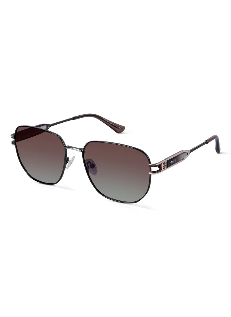 Woggles Ockhi Crown Brown Gradient Polarized Hexagonal Sunglasses