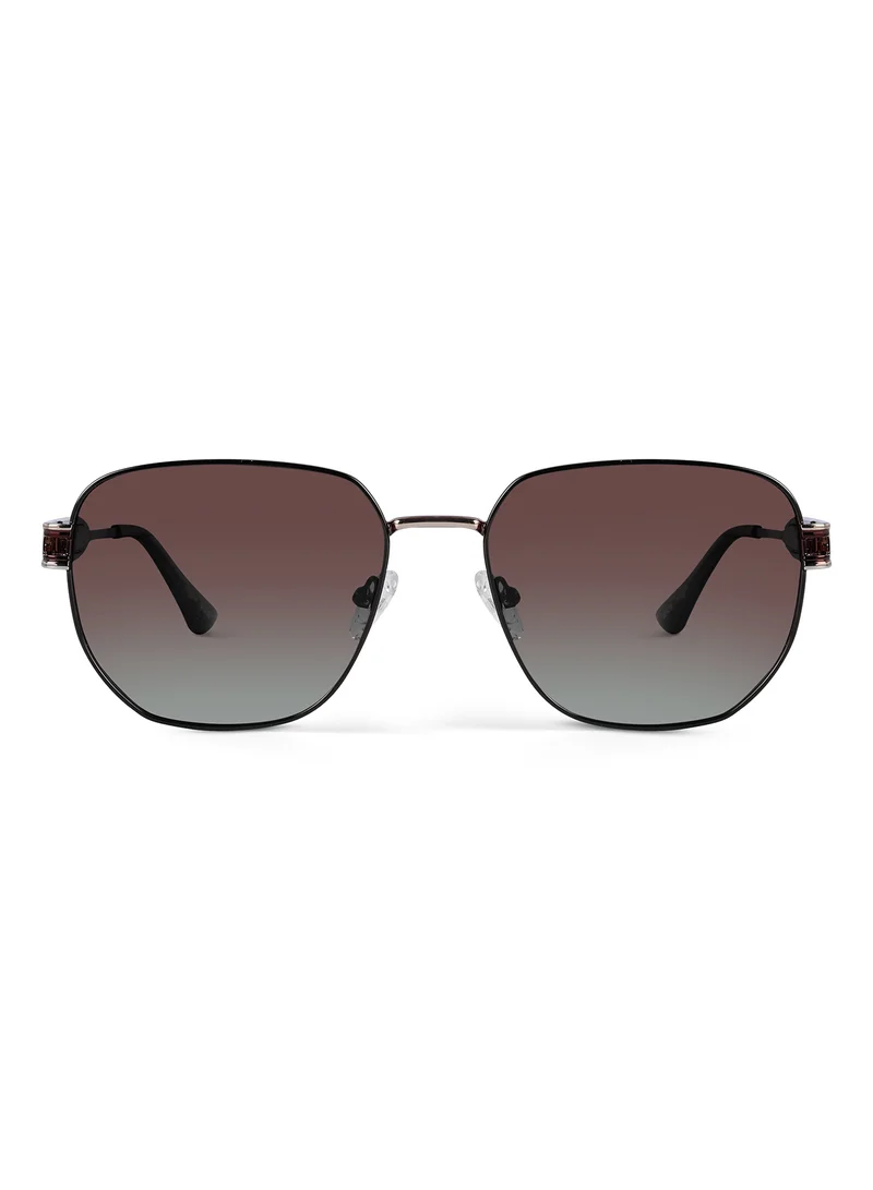 Woggles Ockhi Crown Brown Gradient Polarized Hexagonal Sunglasses