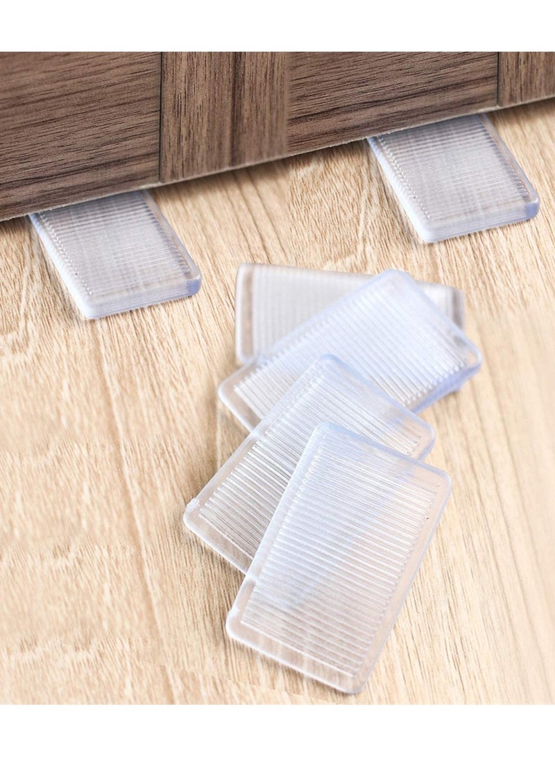 8 Pcs Clear Rubber Shims, Heavy Duty Leveling Wedge for Home Improvement, Ideal for Stabilizing Wobbly Furniture (Transparent-Thin)  - Image 1