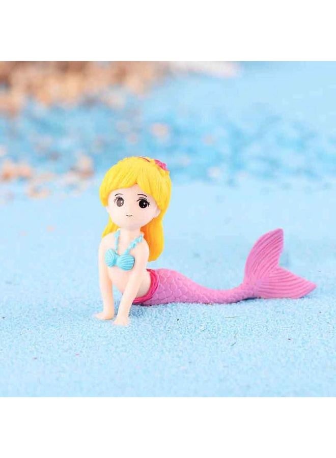 ديكورات حوض السمك على شكل حورية البحر، ألعاب راتنجية لطيفة لحوض السمك (لونين) - Image 1