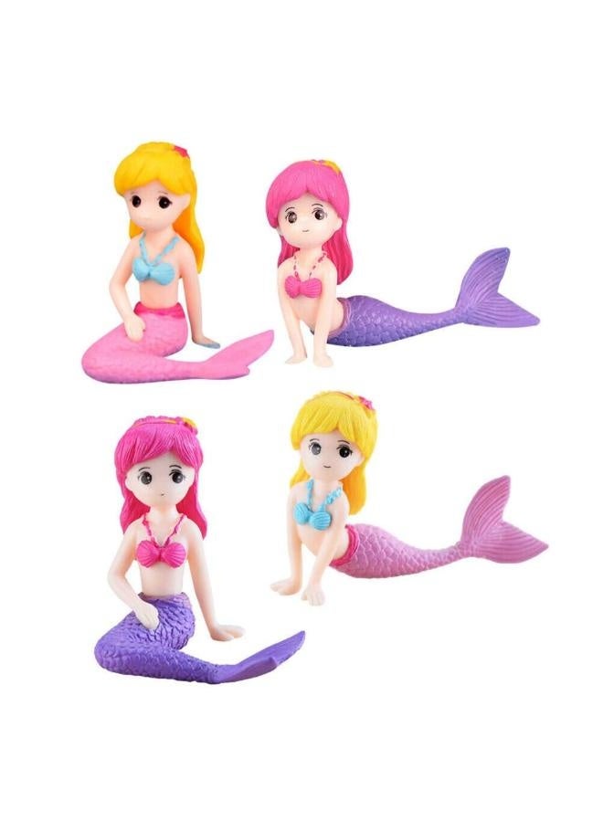 ديكورات حوض السمك على شكل حورية البحر، ألعاب راتنجية لطيفة لحوض السمك (لونين) - Image 3