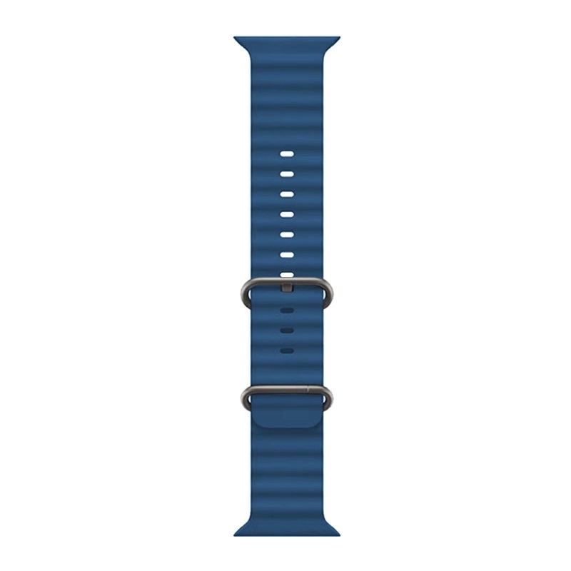 erorex For Apple Watch Ultra 2 / 1 49Mm Ocean Silicone Watch Band With 3D Curved Film(Deep Blue) - Image 3