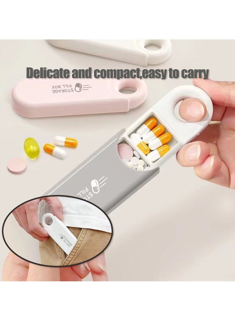 Portable Pill Box 3 Times A Day,Portable Travel Pill Case for Purse Pocket Bag, Compact Daily Pill Organizer for Vitamins,Medicine,Fish Oils,Supplements - Image 2