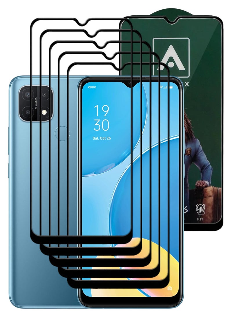 ACLIX 5 Pieces Antistatic ESD Dustproof Premium Quality High Definition Tempered Glass Screen Protector Designed For Oppo A15 - Image 1