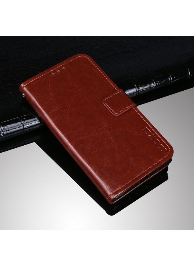 HuHa Case Cover For Asus Zenfone 8 ZS590KS idewei Crazy Horse Texture Horizontal Flip Leather Case with Holder & Card Slots & Wallet Brown 