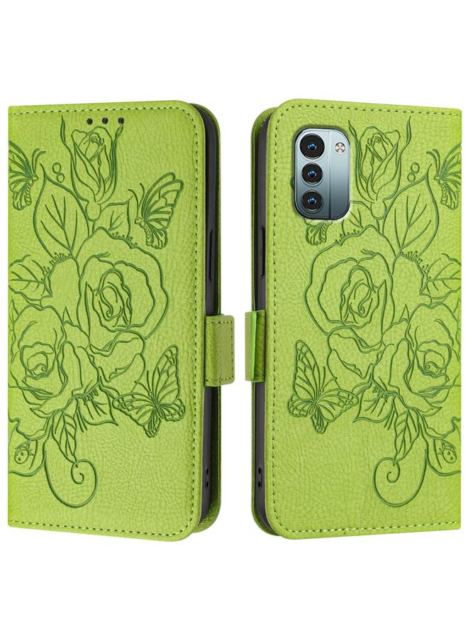 S-TOP Case For Nokia G11 4G / G21 4G Embossed Rose RFID Anti-theft Leather Phone Case - Image 2