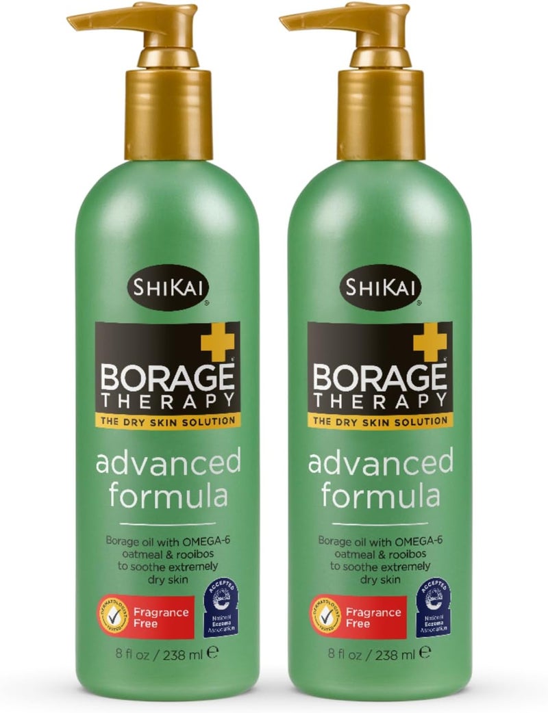 ShiKai Borage Therapy Advanced Formula Body Moisturizer - Fragrance Free Hydrating Lotion for Dry Skin (8oz, Pack of 2) - Image 1