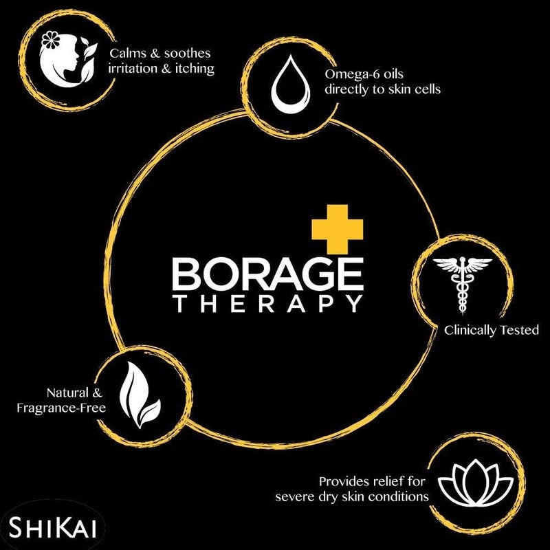ShiKai Borage Therapy Advanced Formula Body Moisturizer - Fragrance Free Hydrating Lotion for Dry Skin (8oz, Pack of 2) - Image 3