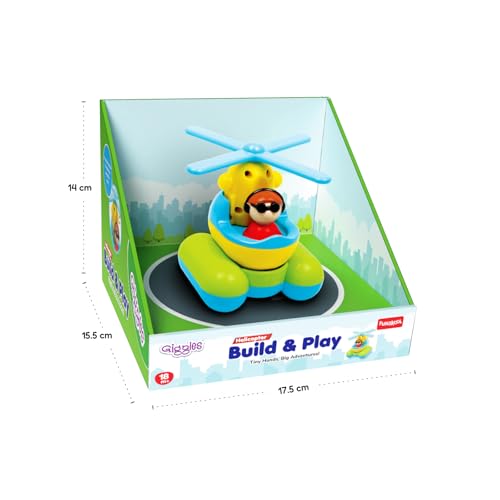 Giggles - Build N Play Helicopter, DIY Activity Toy with Pull Back, Improves Logical Thinking, 3 Years & Above, Infant and Preschool Toys (Multicolor) - Image 2