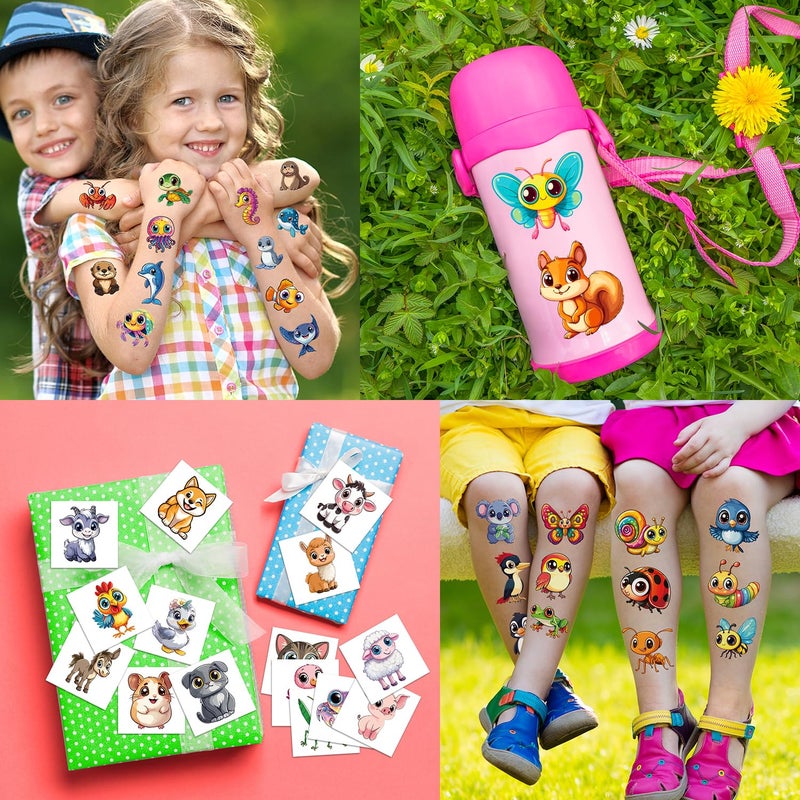 JCFIRE Larger Temporary Tattoos For Kids Stocking Stuffers, 102 Styles Mixed Cute Animals Stickers Birthday Party Favors for Kids 3-5 4-8, Goodie Bag Stuffers Gifts Activities Games Christmas - Image 5