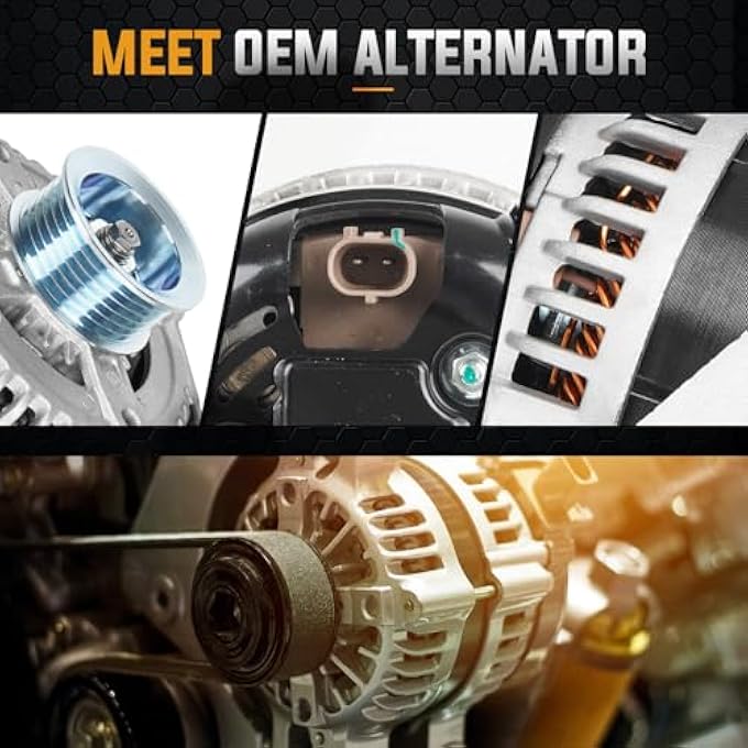 ILONPA Alternator 4.7L 3.7L Replacement Compatible with 2001-2006 Dodge Durango, 2005-2006 Jeep Grand Cherokee, 2006 Commander, 2003-2006 Liberty Replace VND0281, 400-52118R, 4801252AA - Image 3