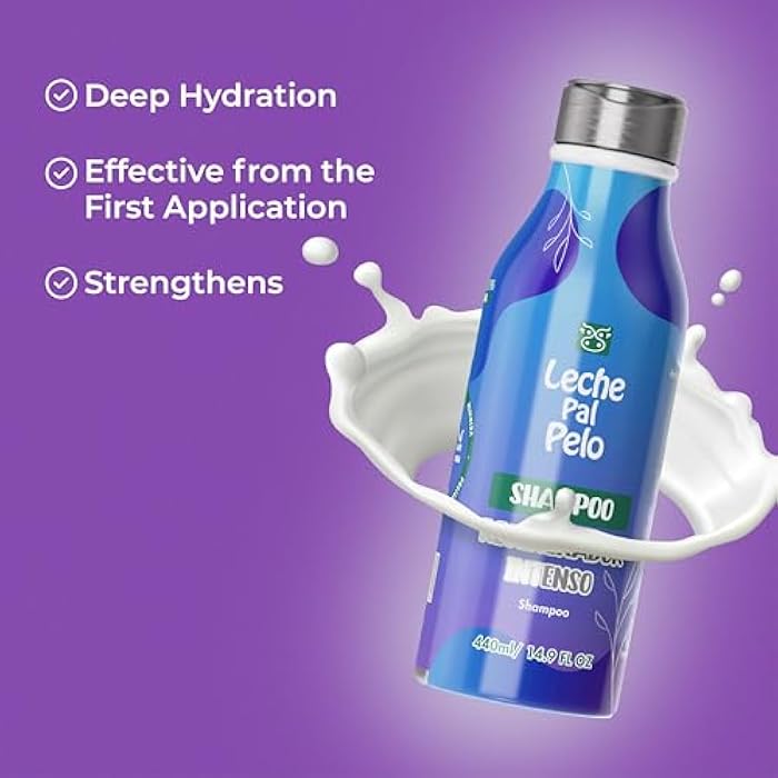 Leche Pal Pelo Intense Regenerator - Shampoo - Deep Moisture for Dry, Damaged Hair - Shampoo with Coconut Milk, Aloe Vera and Amino Acids - 14.9 oz - Image 2