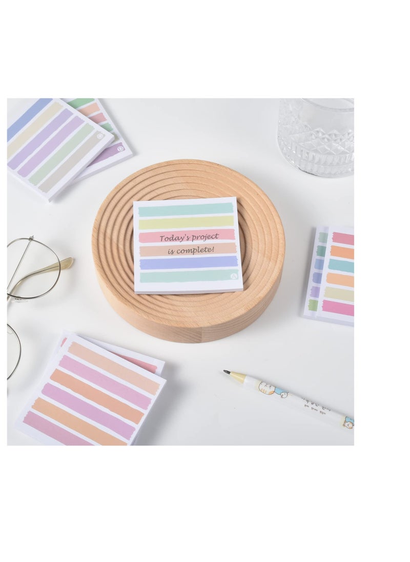 Excefore - 8 Pack Lined Sticky Notes, Colorful Stripe Sticky Notes Clear Pad, Super Sticking Power Memo Pads, Suitable for Study Notes Works School and Office Supplies (50 Sheets,3x3 in ) - Image 1