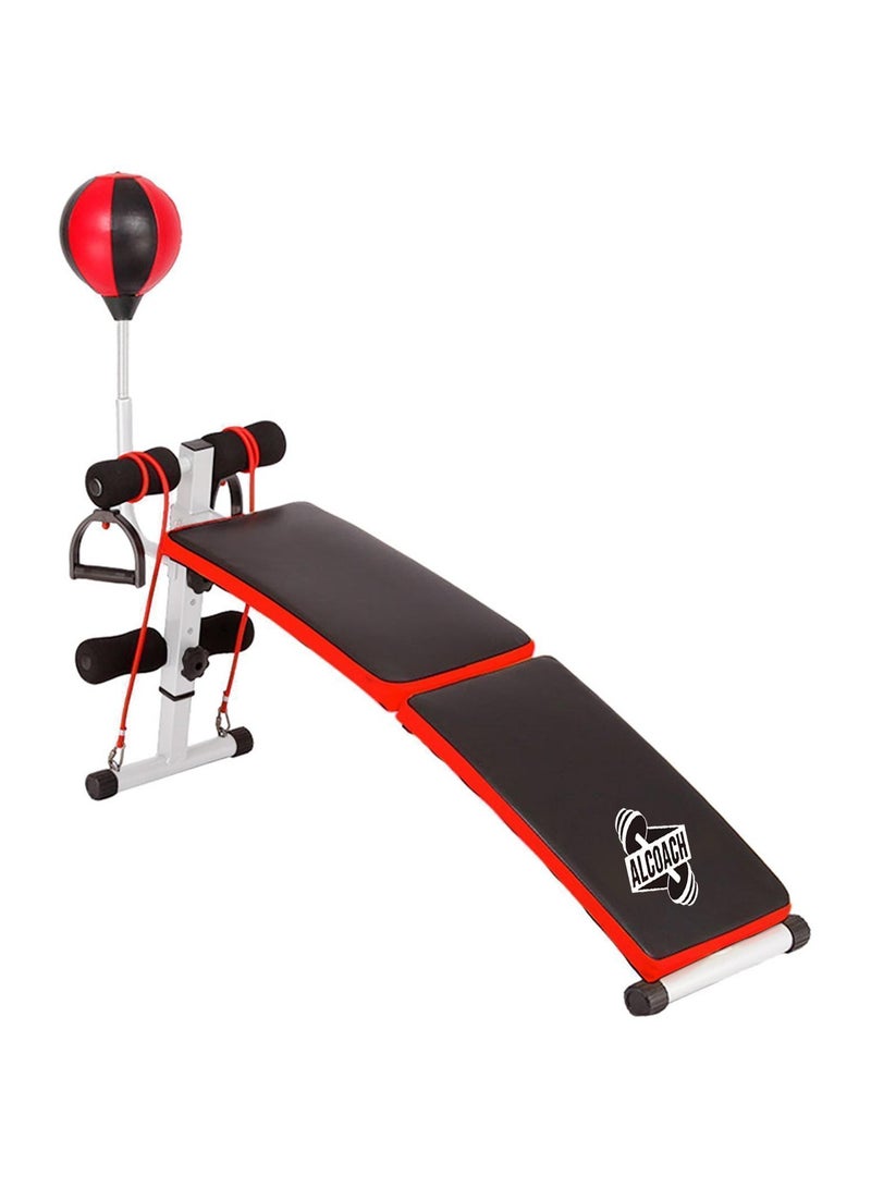 ALCOACH Sit-up Adjustable Abdominal Bench with Speedball and Pull Ropes with gift shaker protein - Image 4
