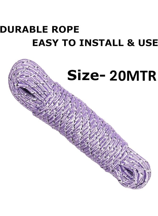 Biella Biella 20 Meter Multicolor Nylon Braided Cotton Rope â€“ Versatile and Durable for Crafting, Outdoor Activities, and Decoration  - Image 2