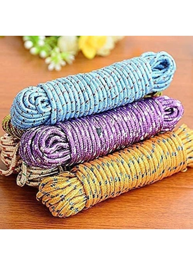 Biella Biella 20 Meter Multicolor Nylon Braided Cotton Rope â€“ Versatile and Durable for Crafting, Outdoor Activities, and Decoration  - Image 3