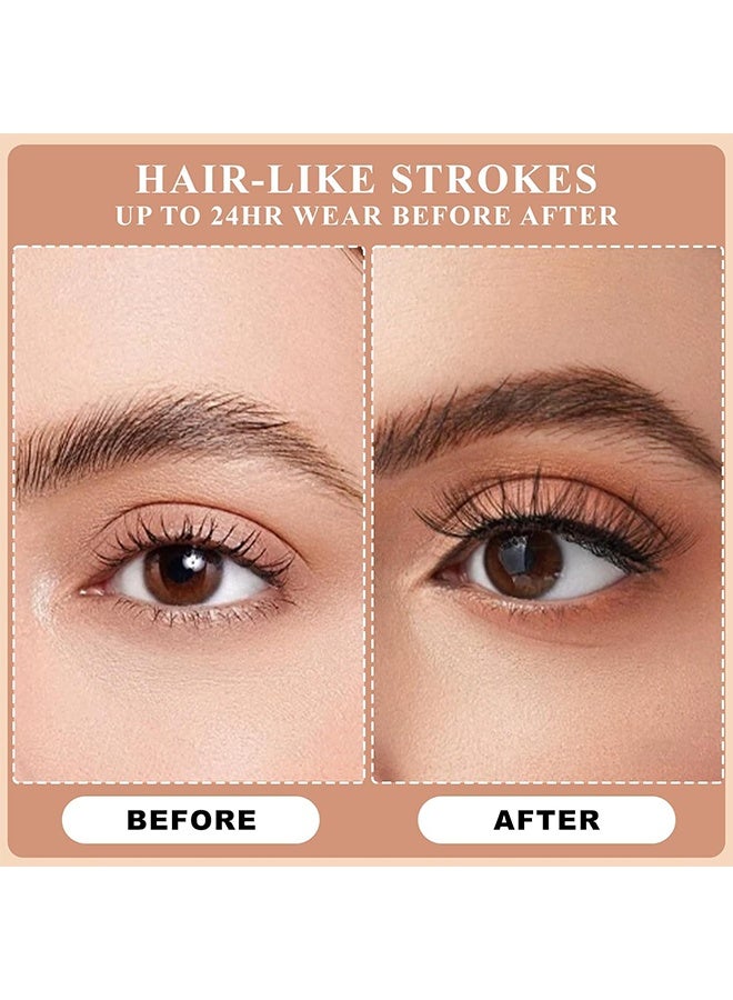 سويكي صبغ بلدي 4 أطراف للحواجب لون أربعة شوكة قلم حواجب مائي ، قلم نحت الحاجب ، قلم حواجب سحري دقيق مقاوم للماء ، سهل التشكيل ، مقاوم للماء ومقاوم للتلطخ يخلق # بني فاتح طبيعي - Image 3