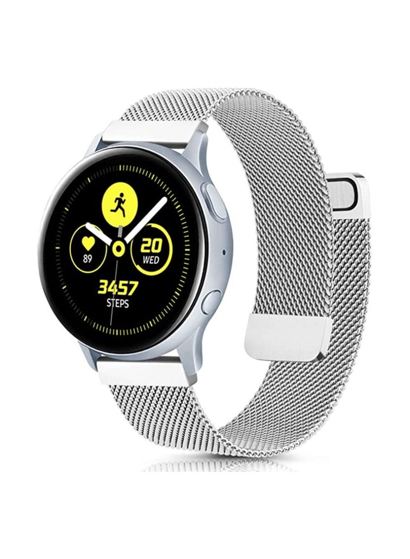 Compatible with Samsung Galaxy Watch Active/Active 2 40mm / 44mm Strap, 20mm Stainless Steel Mesh Metal Watch Band for Gear Sport / S2 Classic/Garmin Vivo Active 3 / Watch 3 41mm - Image 1
