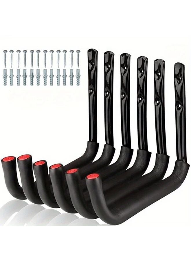 3pcs Black Heavy Duty Garage Hooks Wall Mount Organizer for Bikes Ladders Tools - Image 2