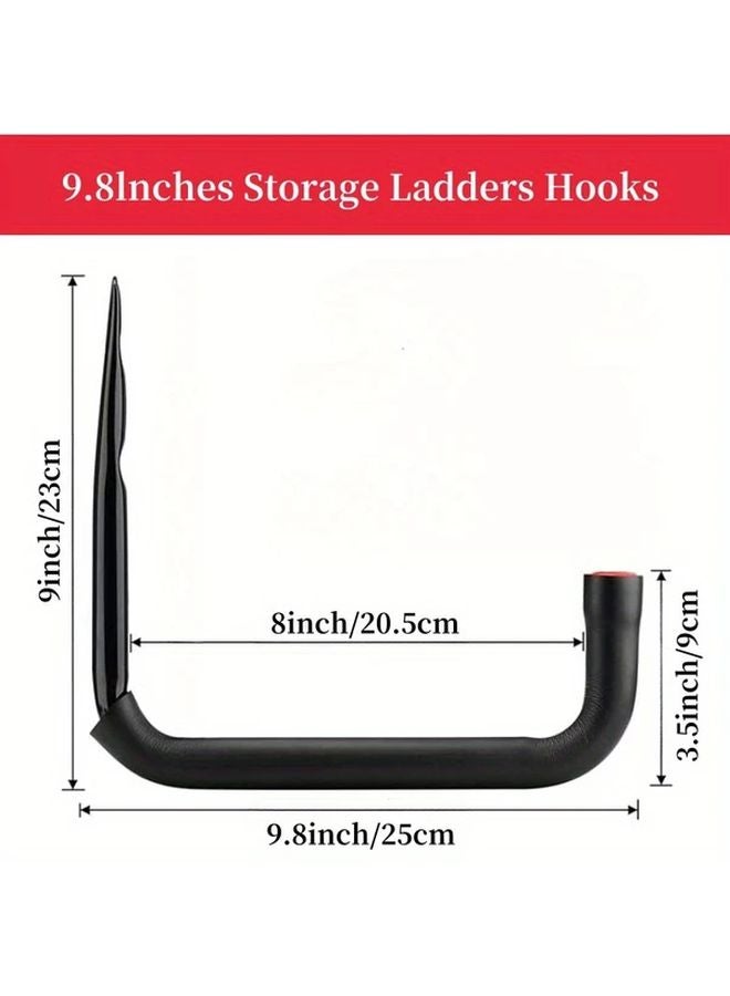 3pcs Black Heavy Duty Garage Hooks Wall Mount Organizer for Bikes Ladders Tools - Image 3