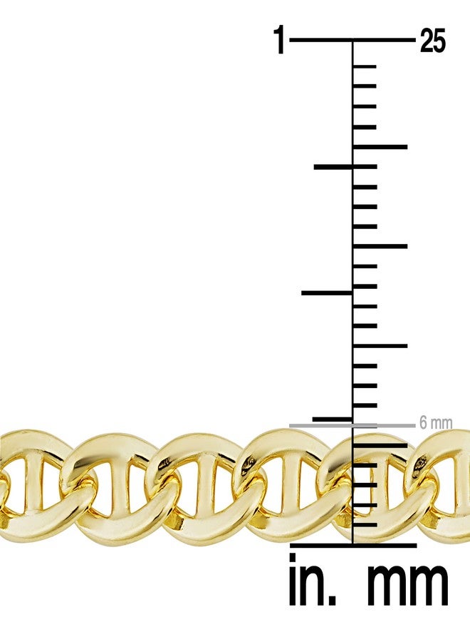 Kooljewelry Solid 14k Yellow Gold Filled Mariner Link Bracelet for Men and Women (6 mm, 8.5 inch) - Image 4