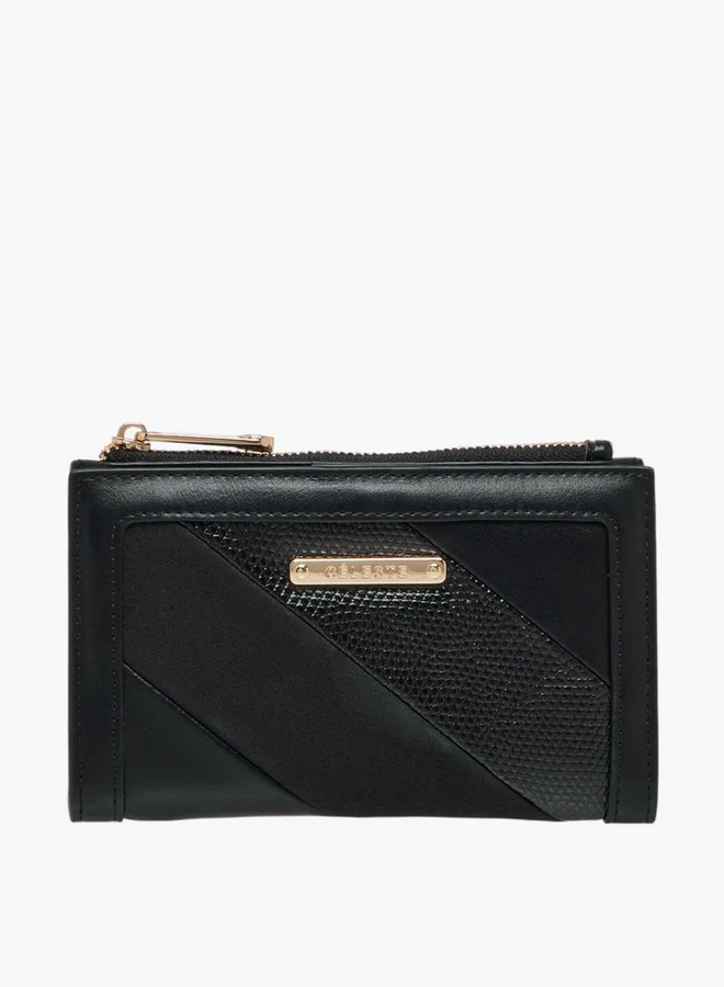 سيليست Textured Bi-Fold Wallet with Snap Button Closure