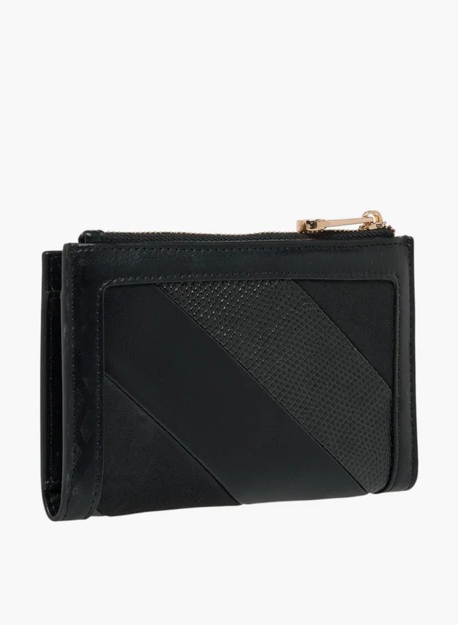 سيليست Textured Bi-Fold Wallet with Snap Button Closure